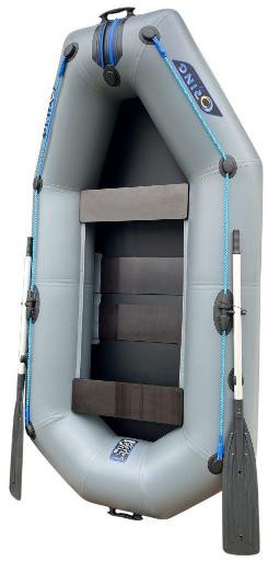Лодка надувная гребная RING Thunder R-249LSKT F42, 950  плотность ПВХ, со слань-ковриком, светло-серая
