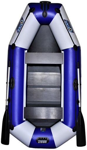 Лодка надувная гребная RING Thunder R-249LSKT F42, 950  плотность ПВХ, со слань-ковриком, светло-серая