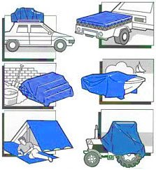 Тент універсальний Тарпаулін 6м * 8м = 48м2, сірий, Planta