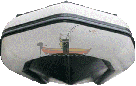 Лодка надувная моторная килевая Kolibri KM-400DSL бело-синяя