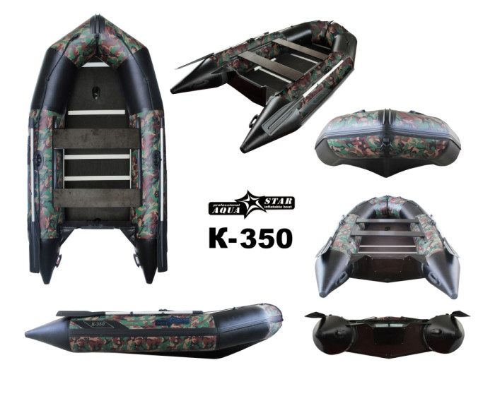 Лодка надувная моторная килевая Aqua-Star K-350-камуфляж