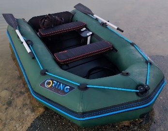 Лодка надувная моторная RING Thunder M285S, F40, 950 плотность ПВХ, со слань-ковриком, зелёная