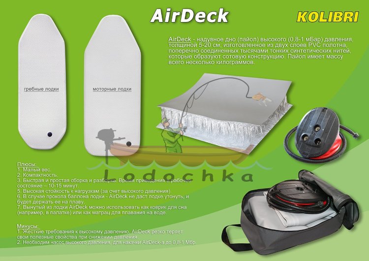 Днищевой настил Air-deck для надувной моторной лодки Колибри КМ-300