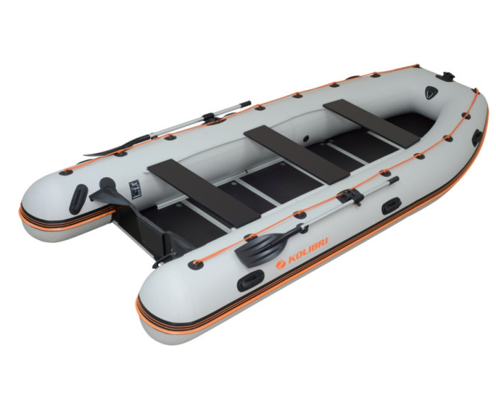 Човен надувний моторний кільовий Kolibri KM-450DSL з алюмінієвим настилом