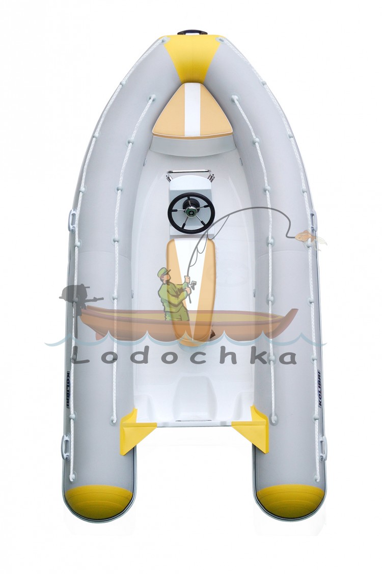 Лодка надувная моторная с жестким дном Kolibri RIB-400, комплектация ЛЮКС