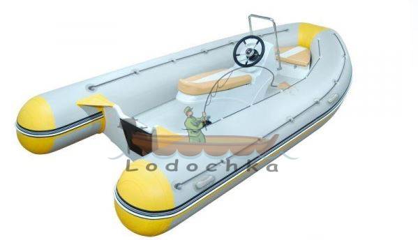 Лодка надувная моторная с жестким дном Kolibri RIB-400, комплектация СПОРТ