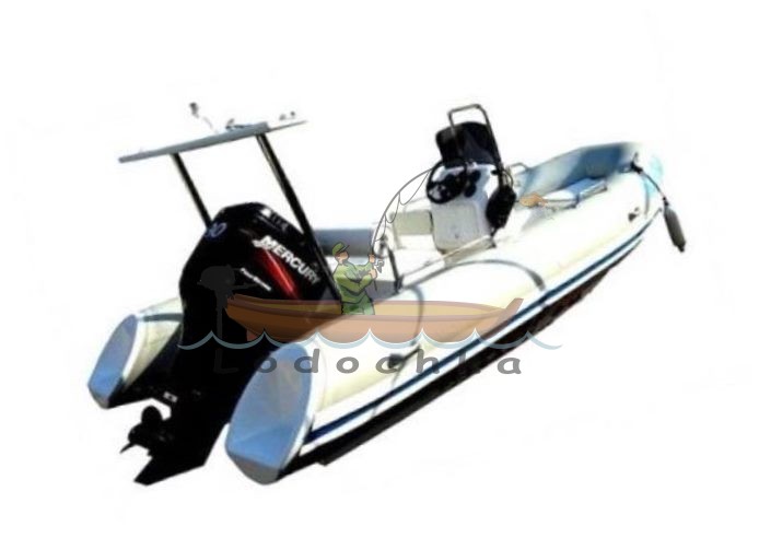 Лодка надувная моторная с жестким дном Kolibri RIB-450, комплектация ЛЮКС
