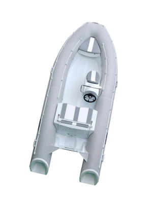 Лодка надувная моторная с жестким дном Kolibri RIB-450, комплектация ЛЮКС