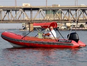 Лодка RIB надувная моторная AQUA - STORM AMIGO - 510 V с жестким днищем из стеклопластика