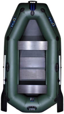 Лодка надувная гребная RING Thunder R-249LS F36, 950  плотность ПВХ, без слань-коврика, зелёная