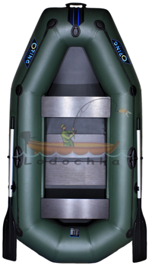 Лодка надувная гребная RING Thunder R-249LS F36, 950  плотность ПВХ, без слань-коврика, зелёная