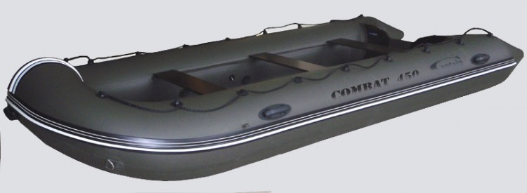 Лодка надувная моторная килевая Капитан combat, комбат-450