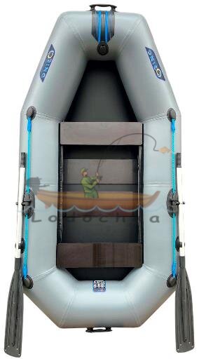 Лодка надувная гребная RING Thunder R-240LS F34, 950  плотность ПВХ, со слань-ковриком, тёмно-серая