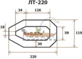 Лодка надувная гребная Ладья ЛТ-220ДЕС с подвижным сиденьем и слань-ковриком