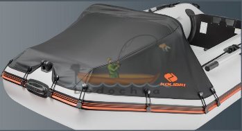 Тент для лодки носовой маленький, Kolibri КМ300, КМ330, КМ300D - КМ360D, серый