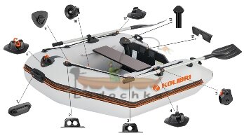 Лодка надувная моторная Kolibri КМ-245 СТАНДАРТ и слань-коврик