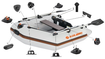 Човен надувний моторний Kolibri КМ-245 СТАНДАРТ і слань-книжкою