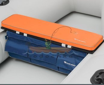 Мягкое сиденье с сумкой для лодки 102см х 25см, Колибри КМ-400DSL, КМ-450DSL, чёрное