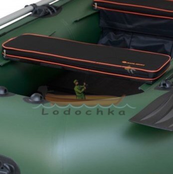 Мягкое сиденье с сумкой для лодки 102см х 25см, Колибри КМ-400DSL, КМ-450DSL, чёрное