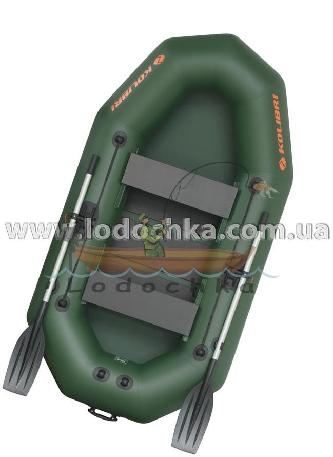 Лодка надувная гребная Kolibri K-250T бело-синяя
