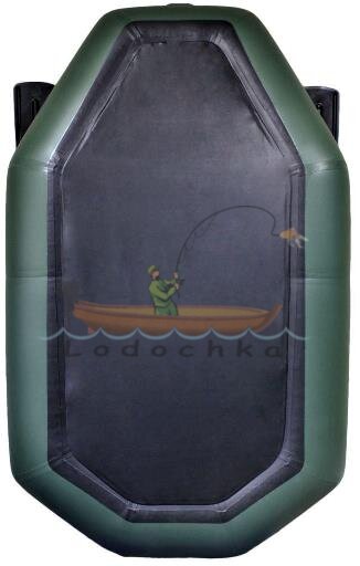 Лодка надувная гребная RING Thunder R-200L F32, 950 плотность ПВХ, без слань-коврика, зелёная