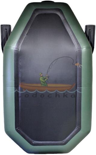Лодка надувная гребная RING Thunder R-220LS F34, 950 плотность ПВХ, со слань-ковриком, зелёная