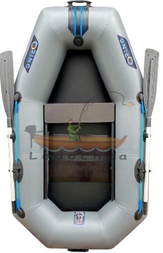 Лодка надувная гребная RING Thunder R-220LS F34, 950 плотность ПВХ, со слань-ковриком, тёмно-серая